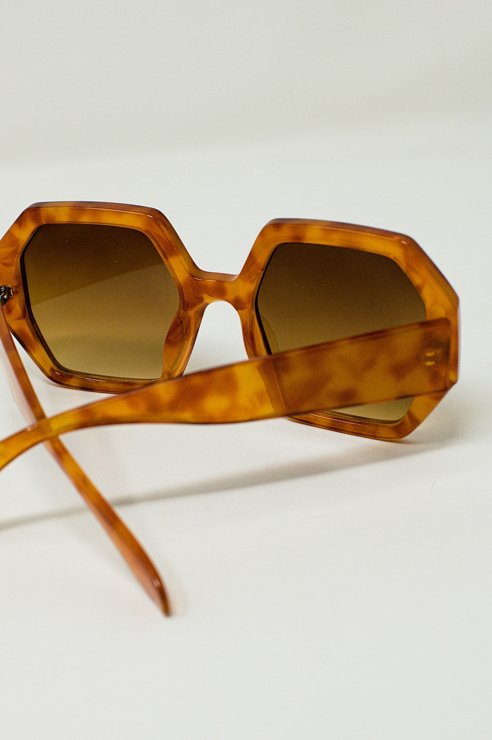 Hexagonal Oversized Sunglasses In Vintage Tortoiseshell - Szua Store