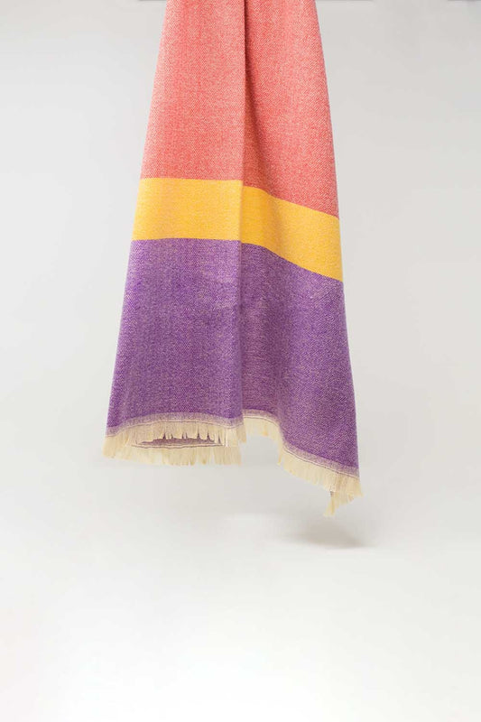 Thin Long Scarf In Multicolor Warm Colors