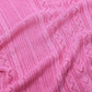 3/4 sleeves fuchsia knit sweater with zig zag stripes details