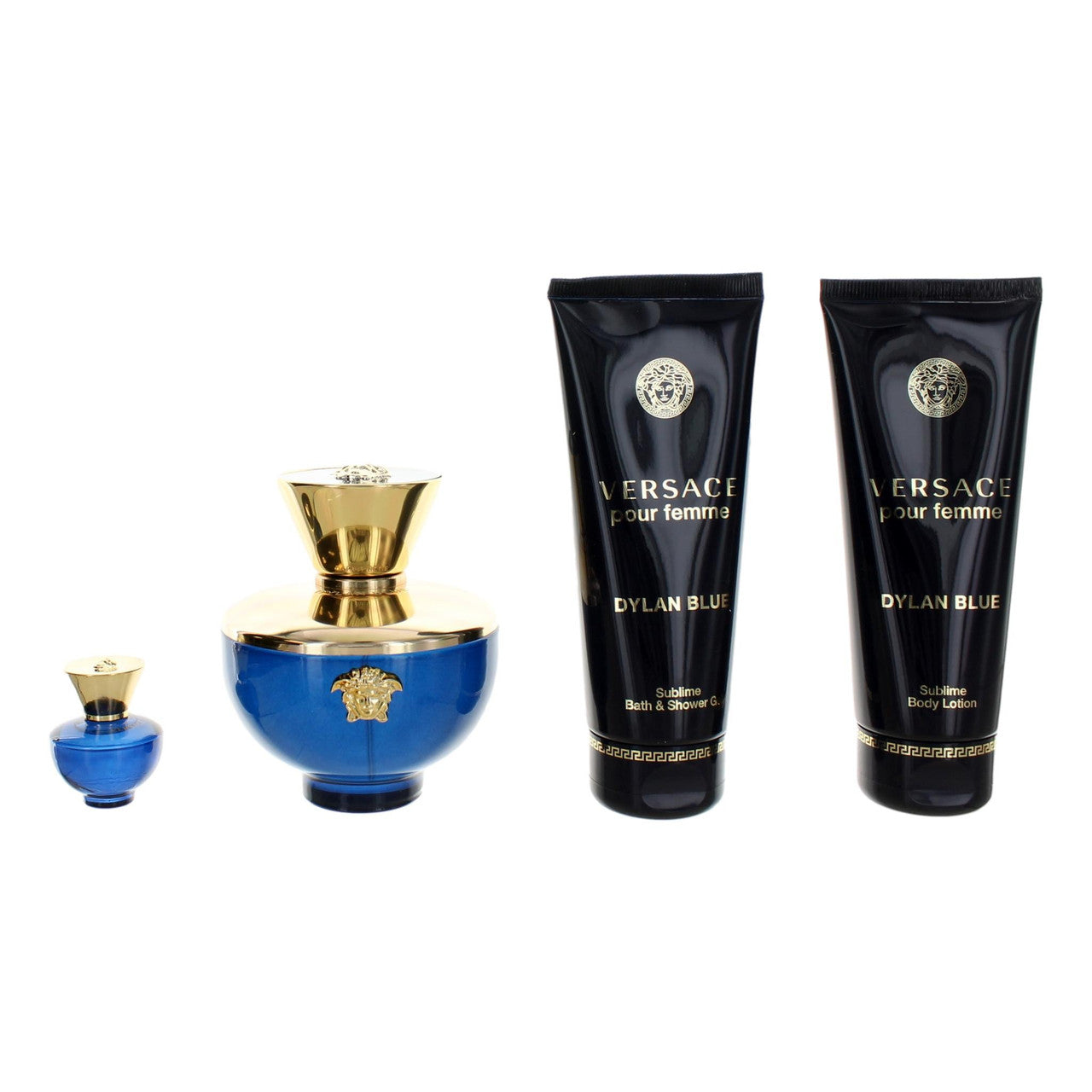Versace Pour Femme Dylan Blue de Versace, set de regalo de 4 piezas