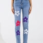 Q2 5 Pocket Jeans skinny With Flower Detail