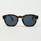 Q2 90's Round Sunglasses With Black Lenses and Dark Brown Toroise Shell Frame