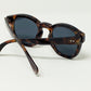 90's Round Sunglasses With Black Lenses and Dark Brown Toroise Shell Frame