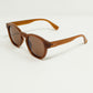 90's Round Sunglasses With Brown Tinted Lenses and Light Brown Frame