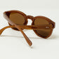 90's Round Sunglasses With Brown Tinted Lenses and Light Brown Frame