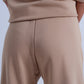 Adjustable waistband joggers in beige