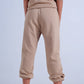 Adjustable waistband joggers in beige