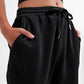 Adjustable waistband joggers in black