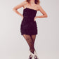 Q2 All over faux feather sleeveless mini dress in black