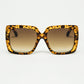 Q2 animal print square frame sunglasses