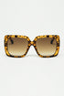 Q2 animal print square frame sunglasses