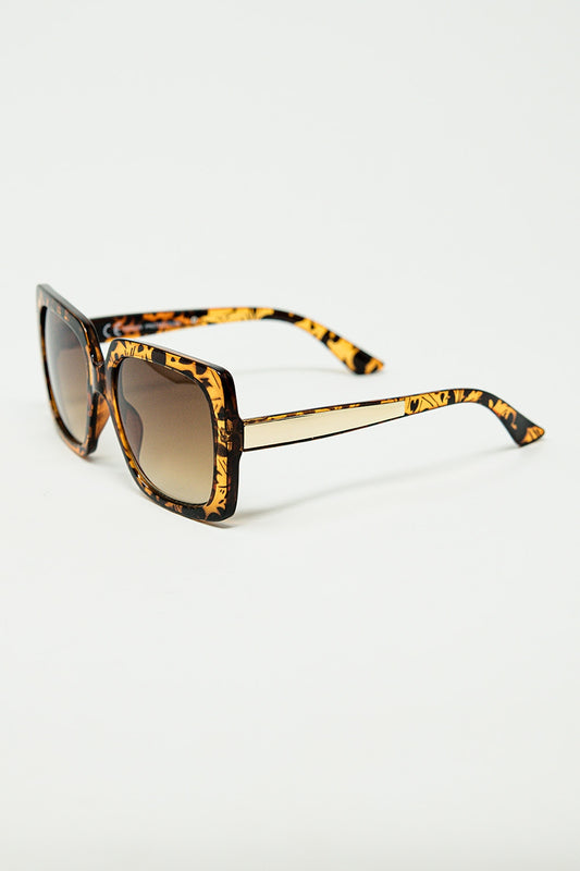 animal print square frame sunglasses