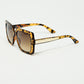 animal print square frame sunglasses