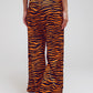 Animal Print Straight Leg Pants With Wide Buckle Belt