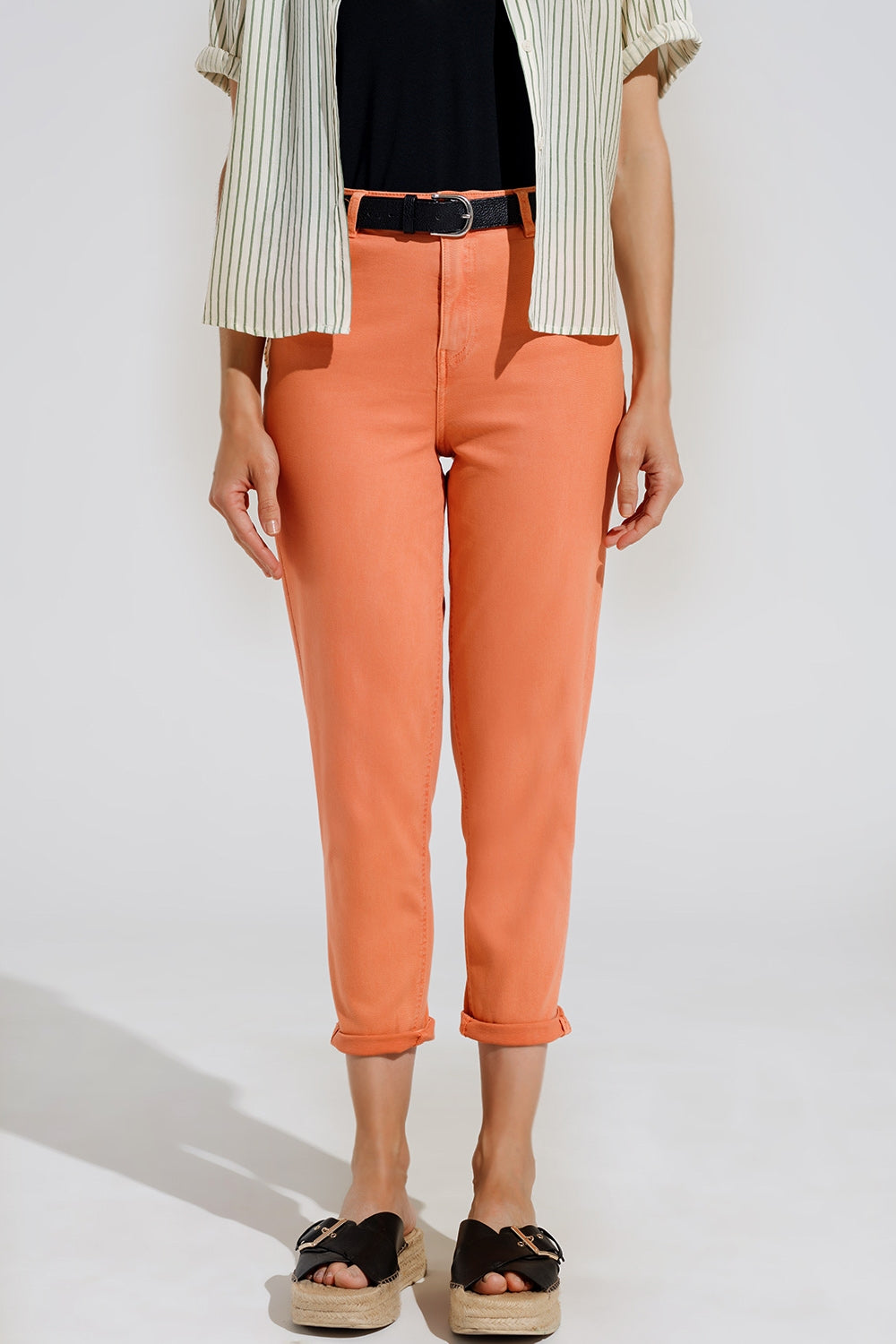 Q2 Ankle skinny Basic Jeans in orange