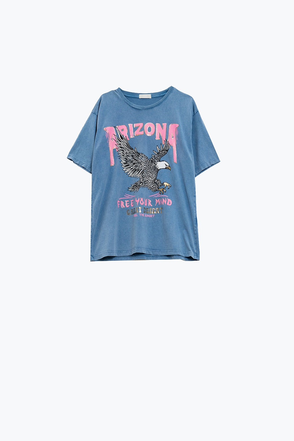 Camiseta Arizona con Estampado Digital Águila en Azul