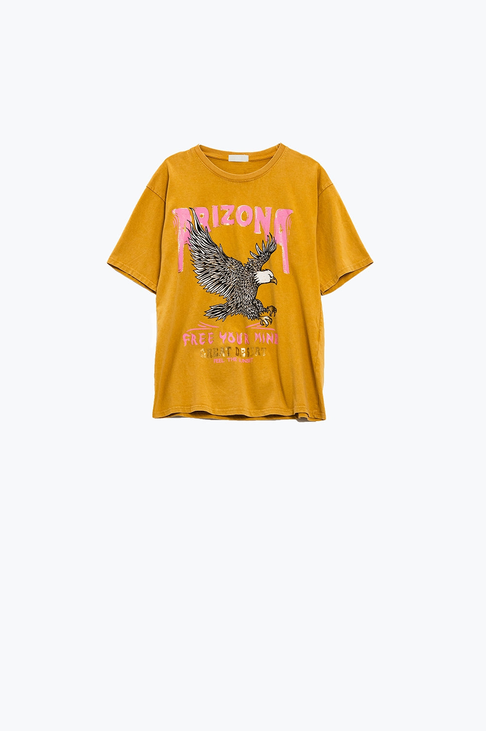 Arizona T-shirt with Eagle Digital Print in orange