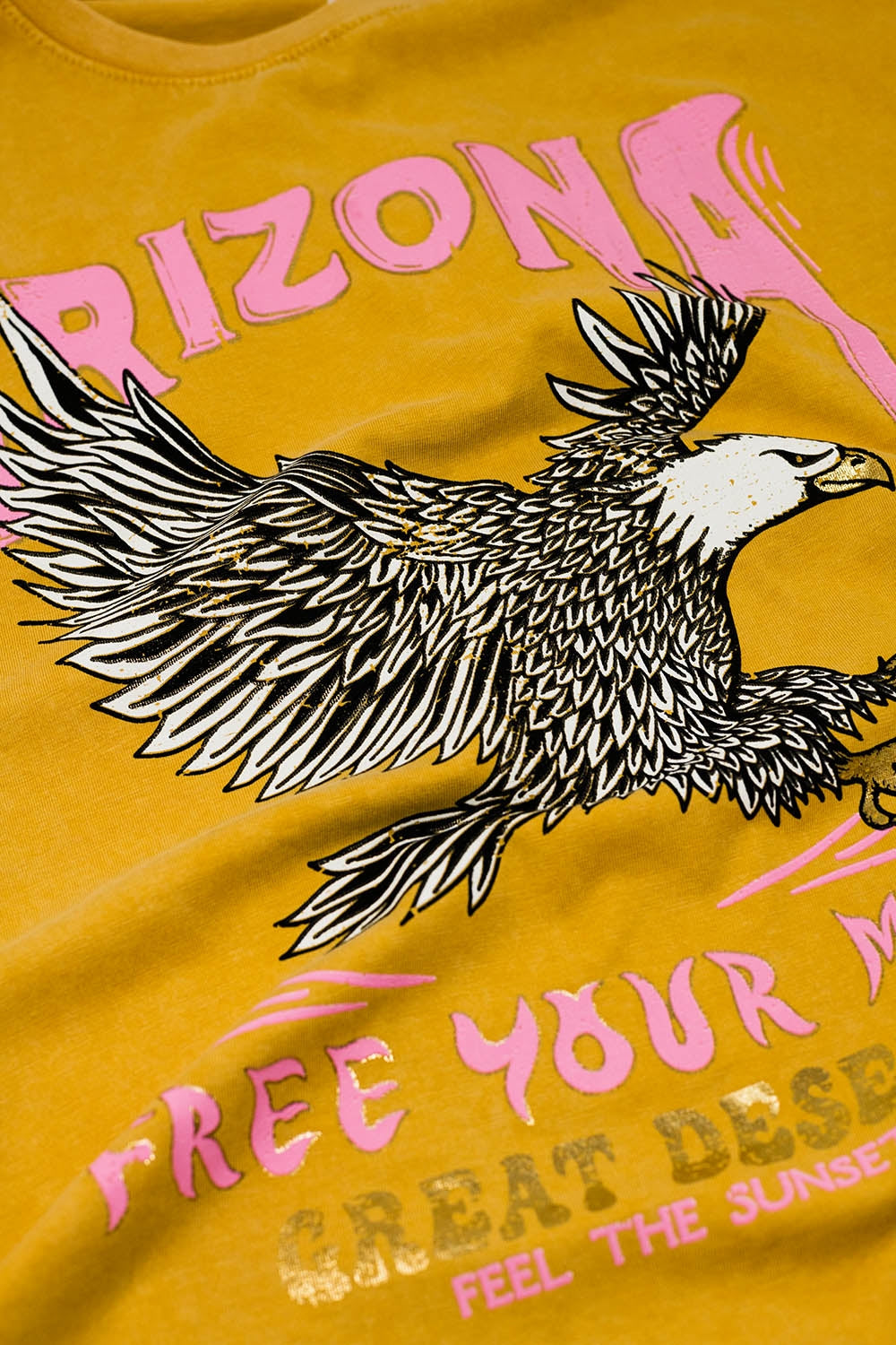 Arizona T-shirt with Eagle Digital Print in orange