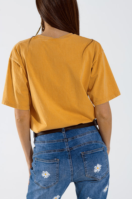 Camiseta Arizona con estampado digital Eagle en naranja