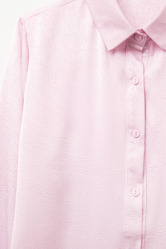 Baby Pink Buttoned Shirt in satin