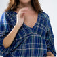 Babydoll Plaid Shirt in Blue and Green