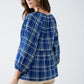 Babydoll Plaid Shirt in Blue and Green