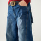 baggy balloon jeans in mid wash