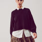 Balloon sleeve knitted jumper in black