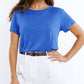 Q2 Basic Blue Crew Neck viscose T-shirt