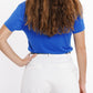 Basic Blue Crew Neck viscose T-shirt