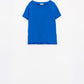 Basic Blue Crew Neck viscose T-shirt