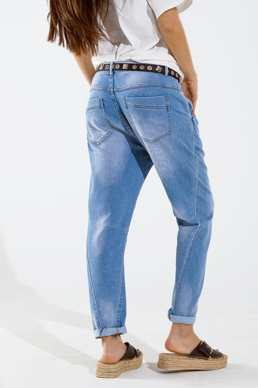 Basic Boyfriend Jeans With Stitch Detail