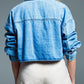 Basic cropped denim jacket in light blue With Chest Pocket