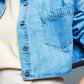 Basic cropped denim jacket in light blue With Chest Pocket