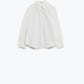 Basic poplin White shirt with balloon long sleeves