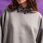 Batwing cropped jumper in grey