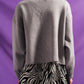 Batwing cropped jumper in grey