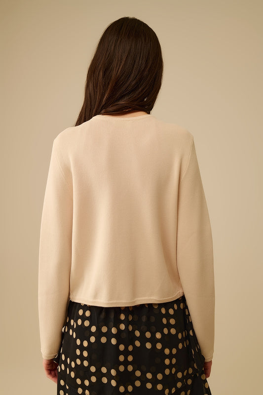 Beige Cardigan with Gold Buttons
