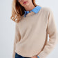 Beige crew neck jumper