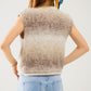 Beige gradient knitted vest with gold buttons