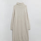 Q2 beige knitted long sleeves dress with high neck