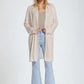 Q2 Beige Maxi Open Cardigan Long Sleeve