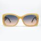 Q2 Beige Oversized Oval Sunglasses in Acetate