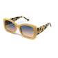 Beige Oversized Oval Sunglasses in Acetate