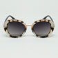 Q2 Beige Sunset Spot Oval Shaped Sunglasses