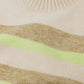 beige sweater with green and camel stripes