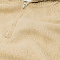 beige sweater with zipper closure