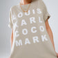 Beige T-shirt With famous Names Logos At The Front