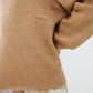 Beige turtleneck jumper with dropped sleeves