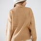 Beige turtleneck jumper with dropped sleeves